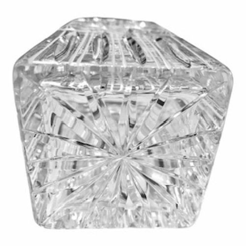 Ofnah Crystal Decanter Pinwheel Star Design Made in Poland Vintage 24%PbO