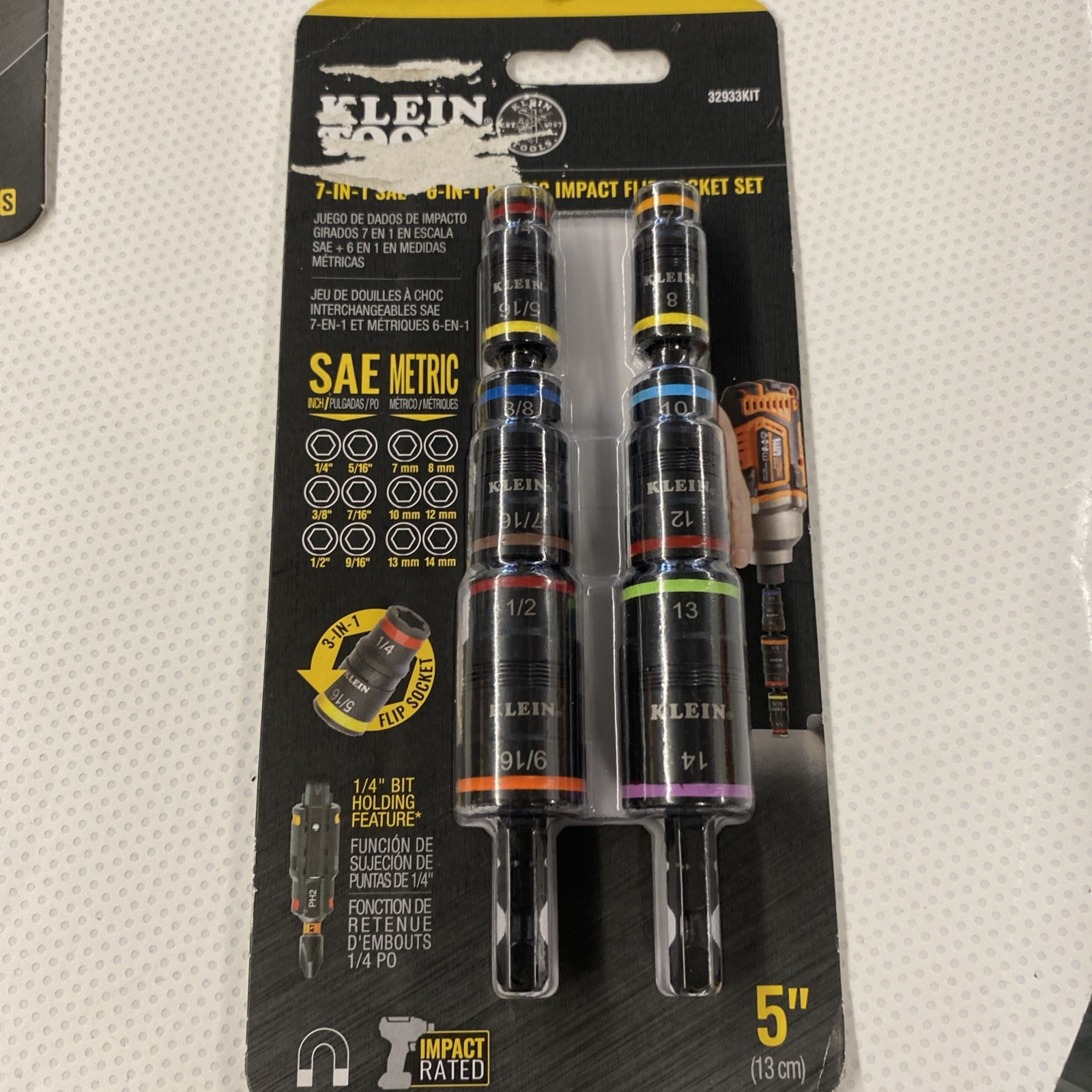 KLEIN TOOLS 32933KIT 7 In 1 SAE + 6 IN 1 METRIC IMPACT FLIP SOCKET SETS