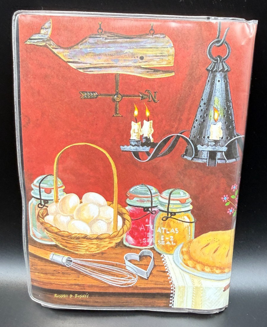 Vtg Russell Bushee Home Sweet Home Recipe Book Plastic Clear Cover w/Blank Cards