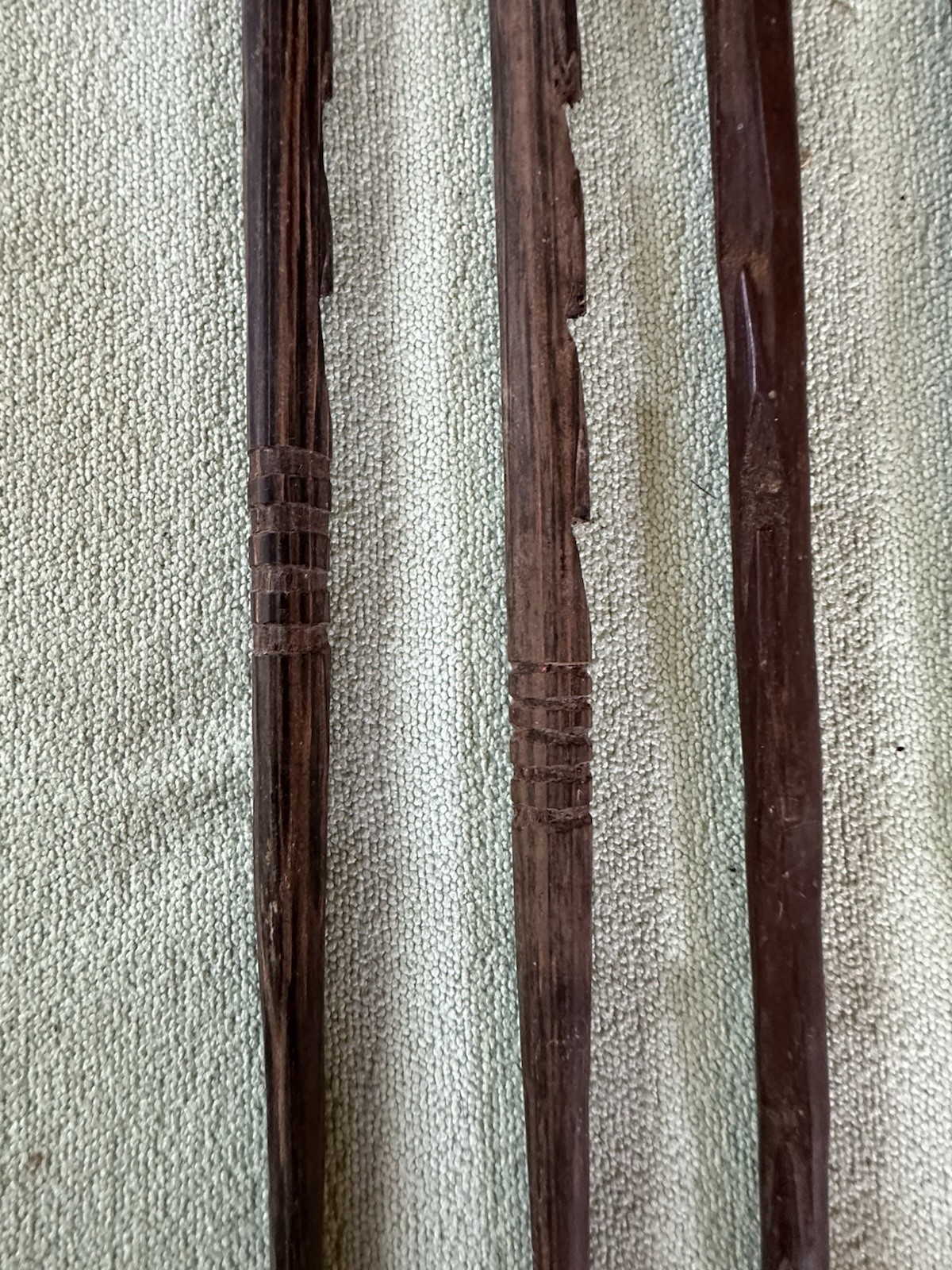6 Antique Australian Aboriginal Carved Spear Tips