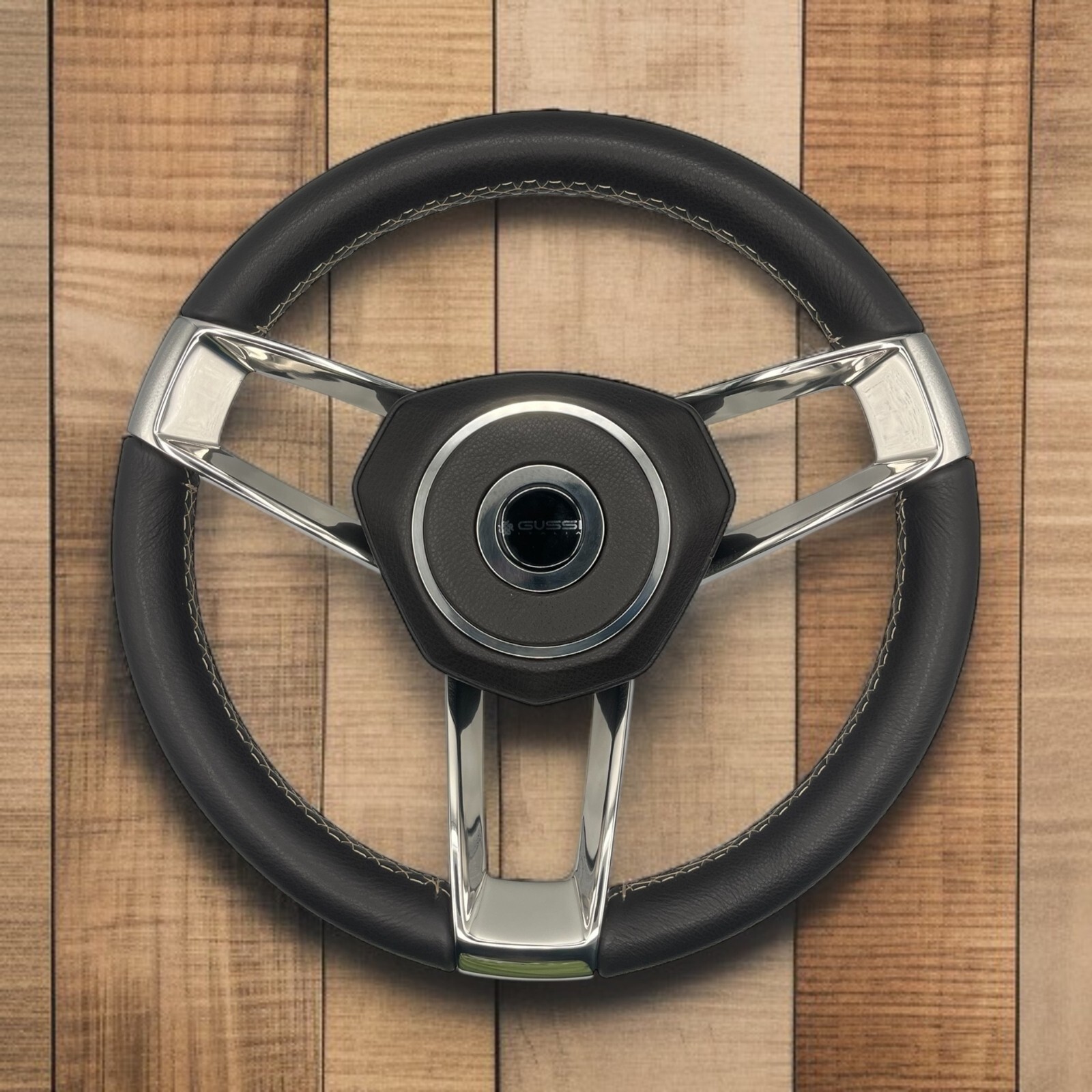 New Gussi Italia Boat Steering Wheel Polished Stainless Steel Spokes KEYED HUB