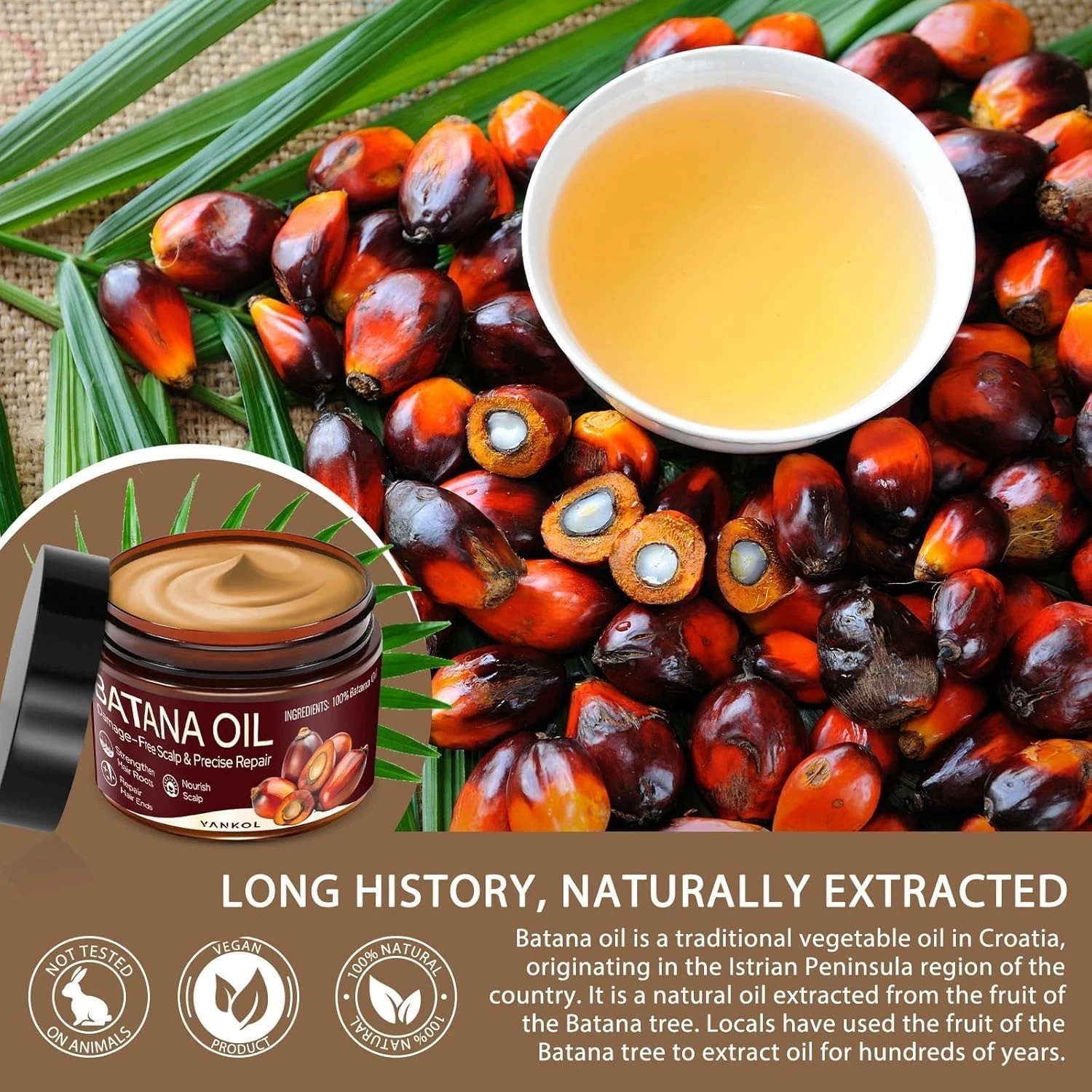 100% Raw Batana Oil for Hair Growth from Honduras, Dr Sebi Recommended Unrefined