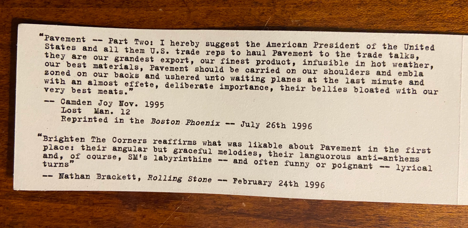 PAVEMENT Brighten the Corners 1996 Matador & Capitol Records Album Promo Sticker