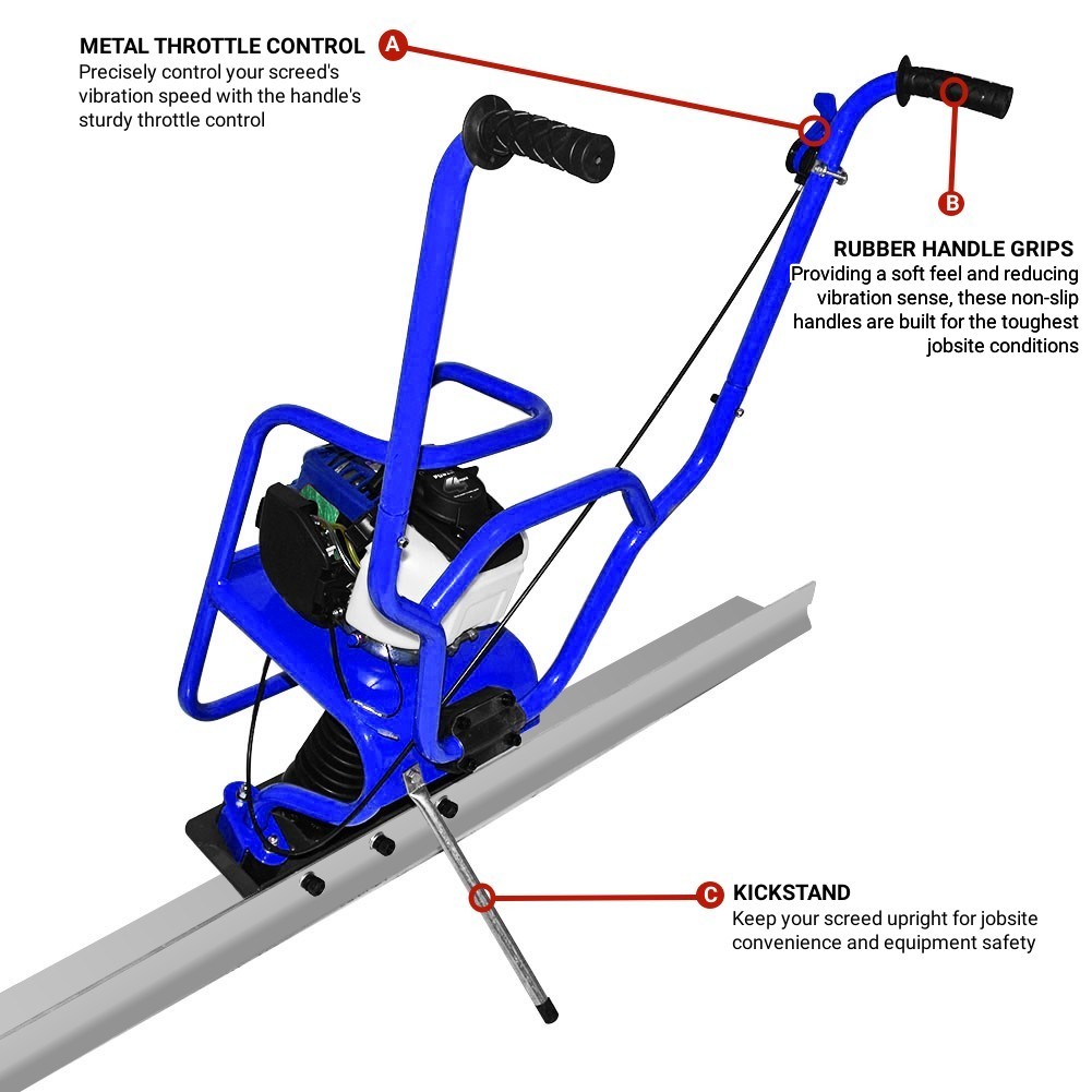 1.2HP Concrete Screed 4 Cycle Engine 7ft Board Tamper Blade 950W GX35 Surface