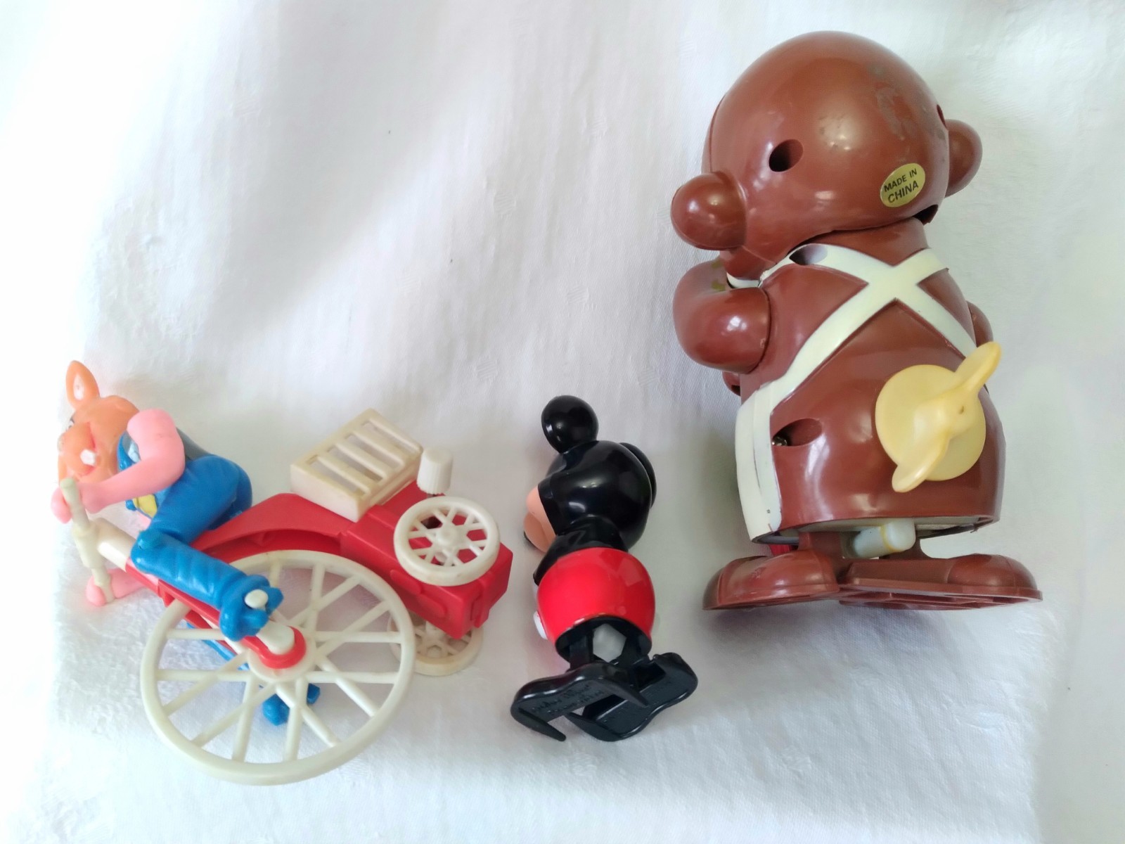 Lot 23 Vintage Wind-Up Toys Tested Work Disney Mickey Mouse Easter Bunny Chicks