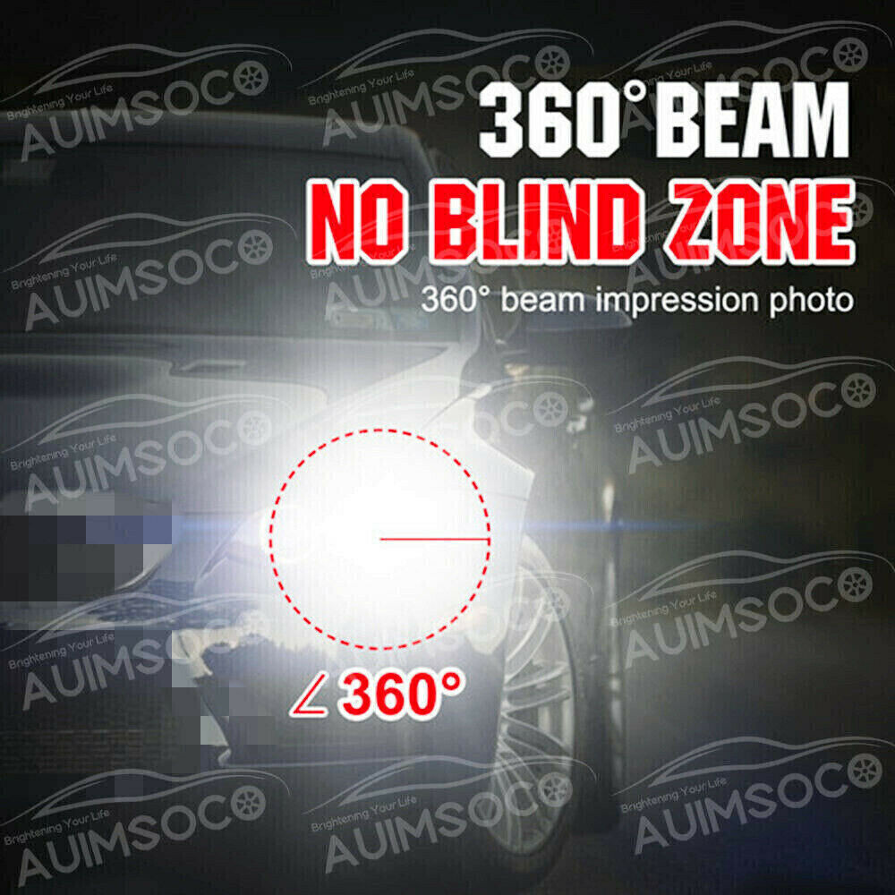 H13 9008 LED Headlight Bulbs Kit 10000W 1000000LM Hi/Lo Beam Super White Bright