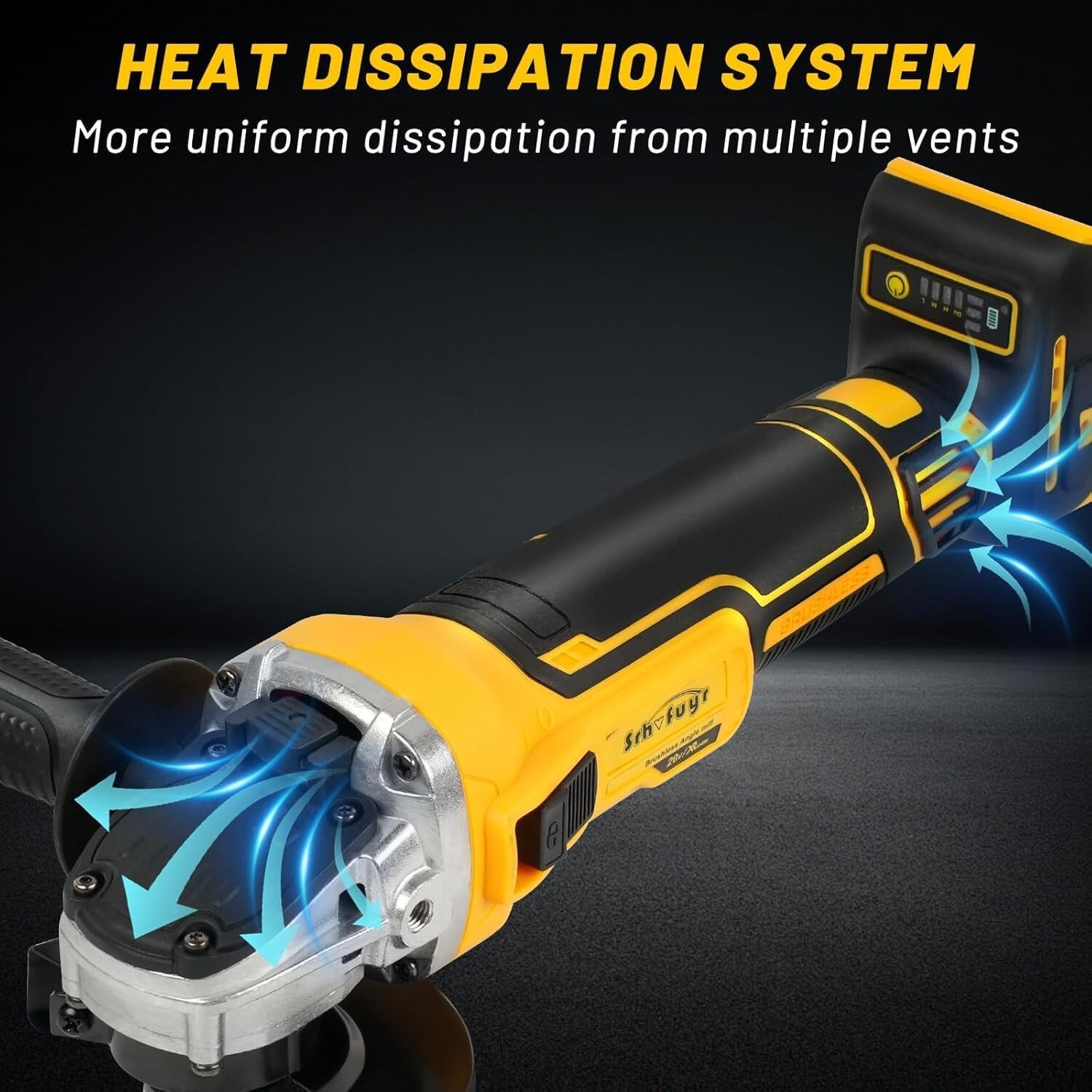 Cordless Angle Grinder Fits Dewalt 20V Battery (No Battery) 4-1/2 in. 10000 RPM