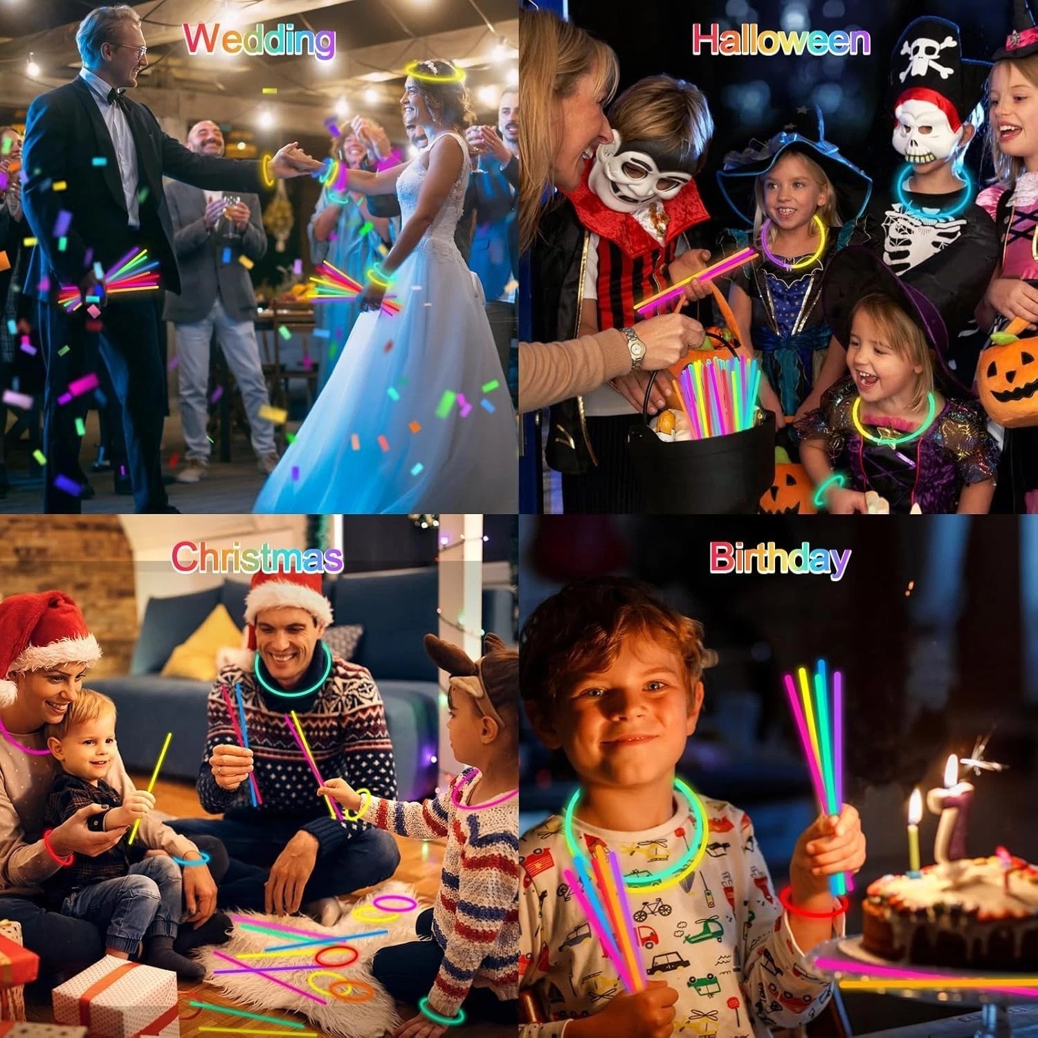 Ultra Bright Glow Sticks Bulk Pack - 50pk Assortment for Parties & Celebrations