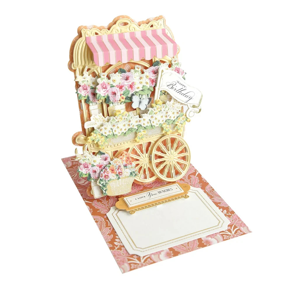 ANNA GRIFFIN "FLOWER CART" EASEL FINISHING SCHOOL CRAFT BOX ~7 DIES + MATERIALS
