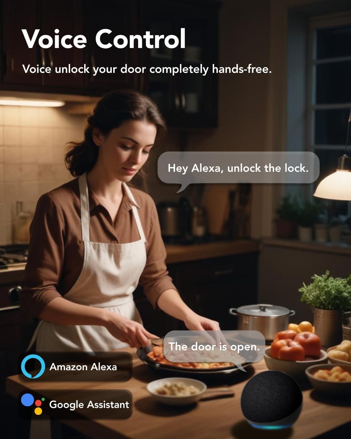 Devo Smart Door Lock with Handle for Front Door Smart Deadbolt Fingerprint Wi-Fi