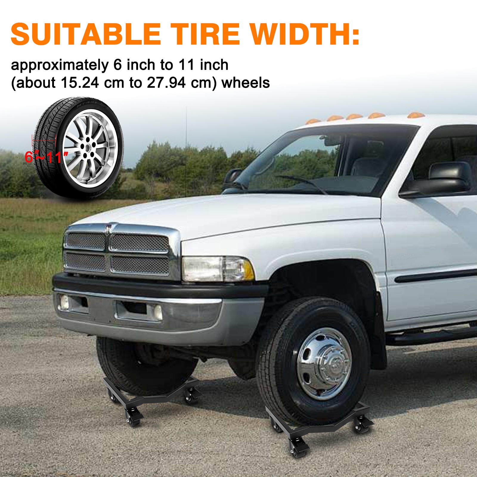 Aaiwa Car Dolly Wheel Tire Dolly 4 PCS Heavy Duty Skate Auto Repair Dolly 8000LB