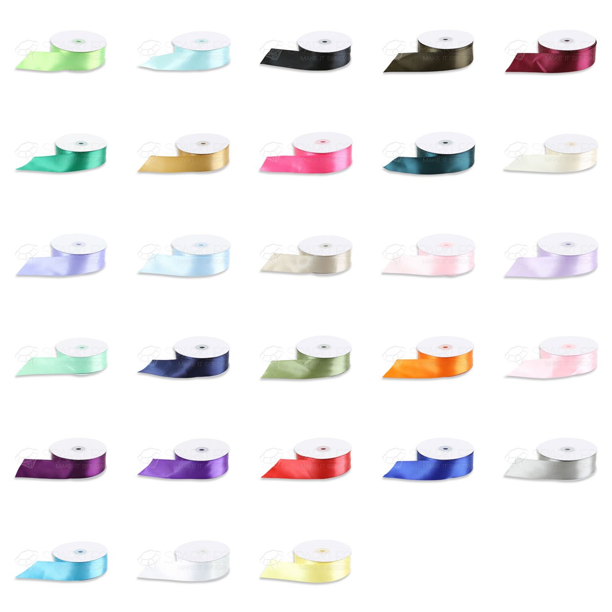 Satin Ribbon 50 100 Yd Yard Roll 1/4" 3/8" 5/8" 7/8" 1.5" in Inch Wide