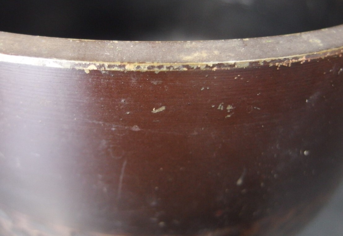 or25116 JAPANESE BUDDHIST SINGING BOWL ORIN GONG 18.1 cm /7.1 inch Width VINTAGE