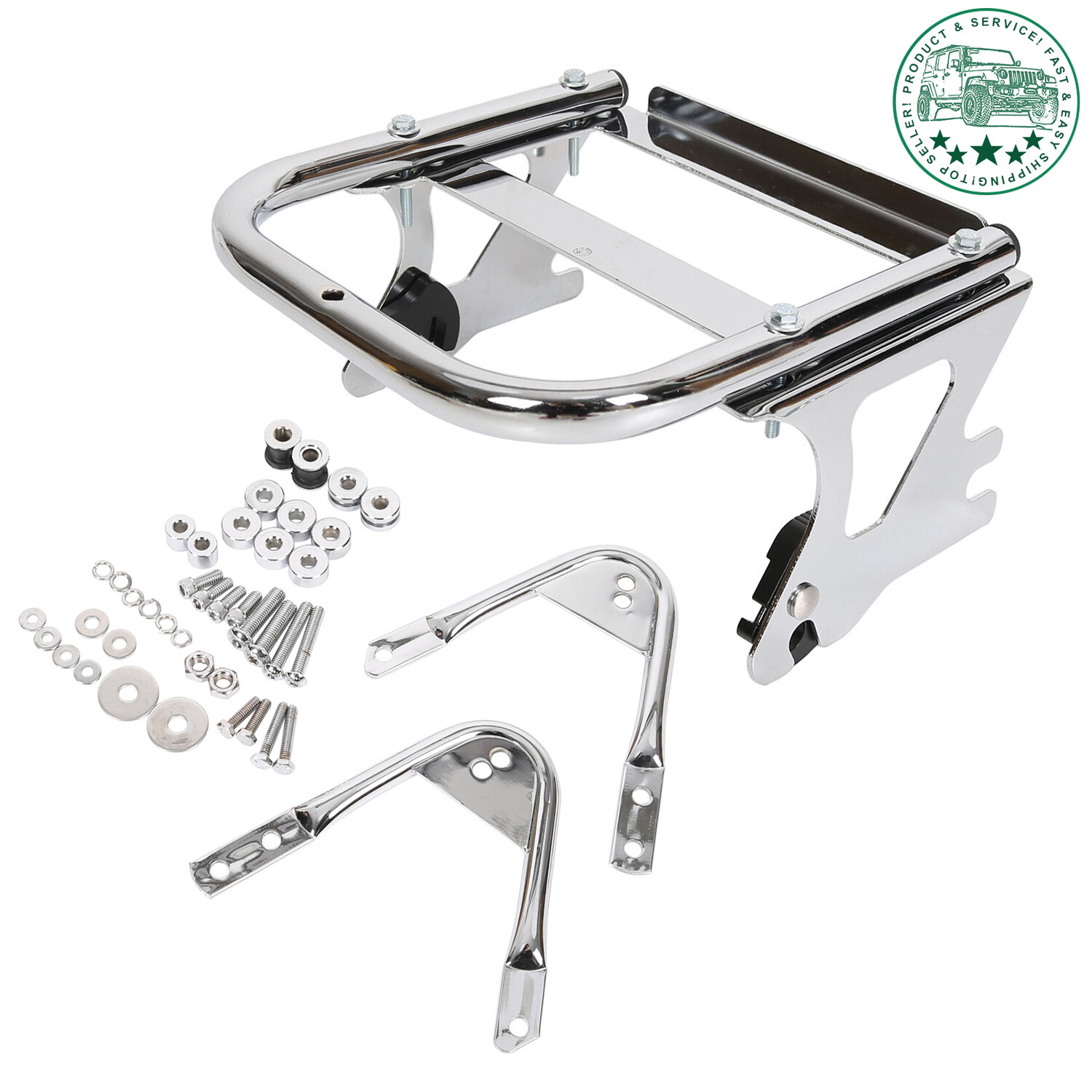 Detachable Two-Up Tour Pack Mount Luggage Rack +Docking For 97-08 Harley Touring