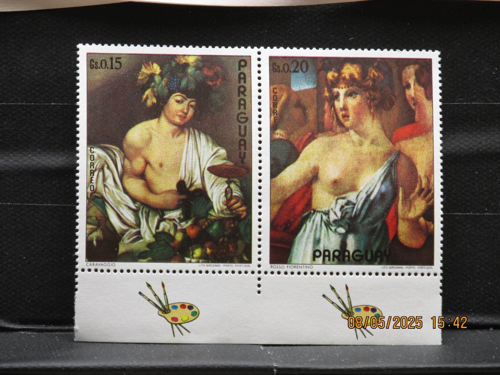 The listing:(2)Paraguay 1973 Vintage Women Famous Paintings Stamp-MNH-See Photos
