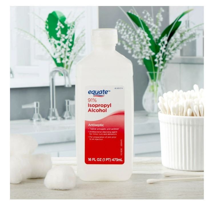 Equate 91% Isopropyl Alcohol Antiseptic Liquid, Resealable, 6 PACK, 6 x 16 fl oz
