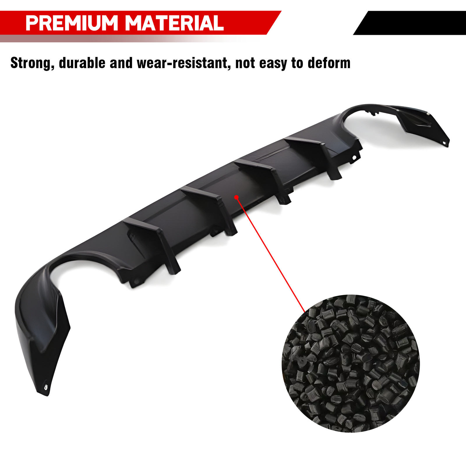 Rear Bumper Diffuser Lip Gloss Black For 2015-2023 Dodge Charger R/T SE SXT