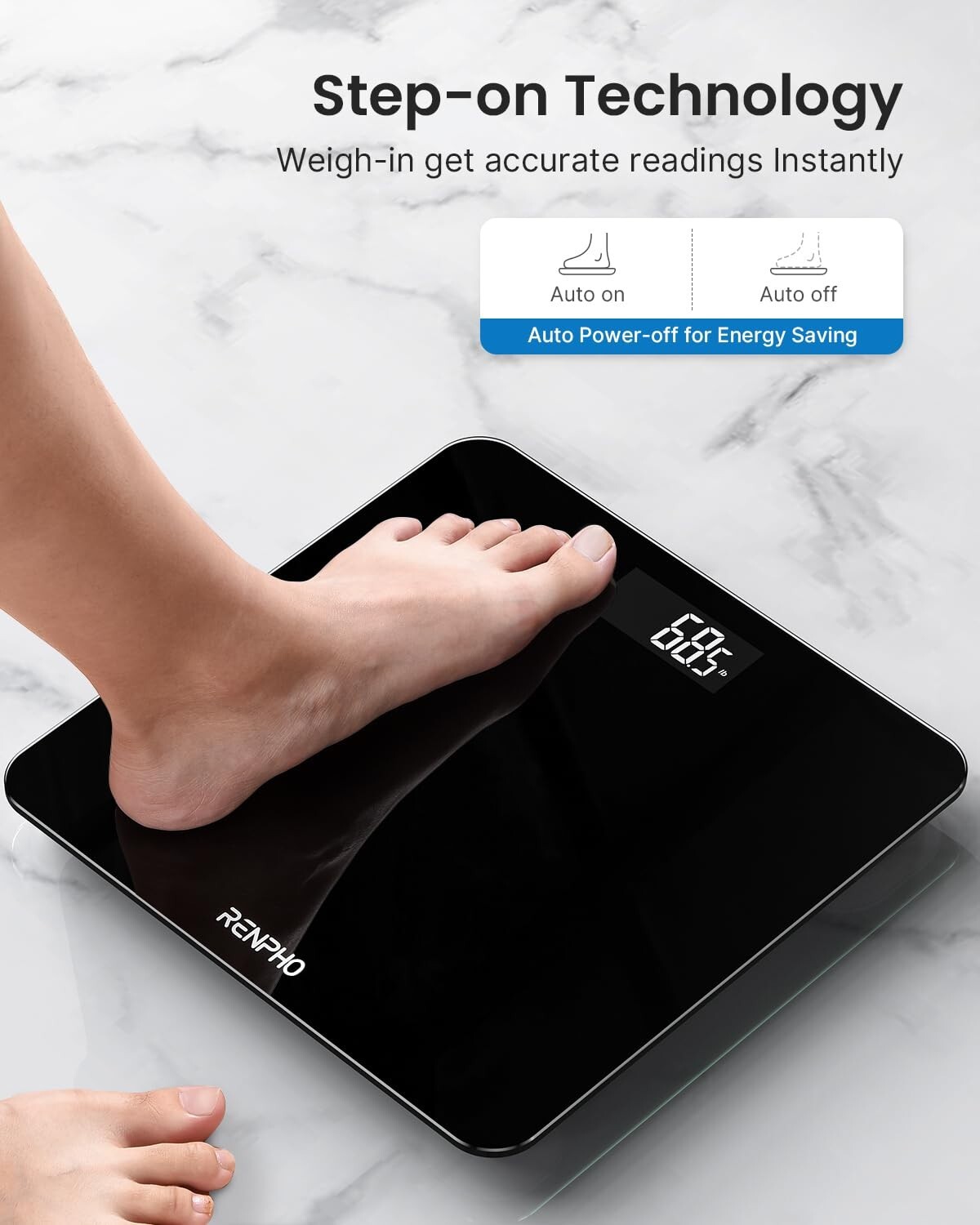 Digital Body Weight Bathroom Scale w/ Step-on Technology Battery Powered 400lbs
