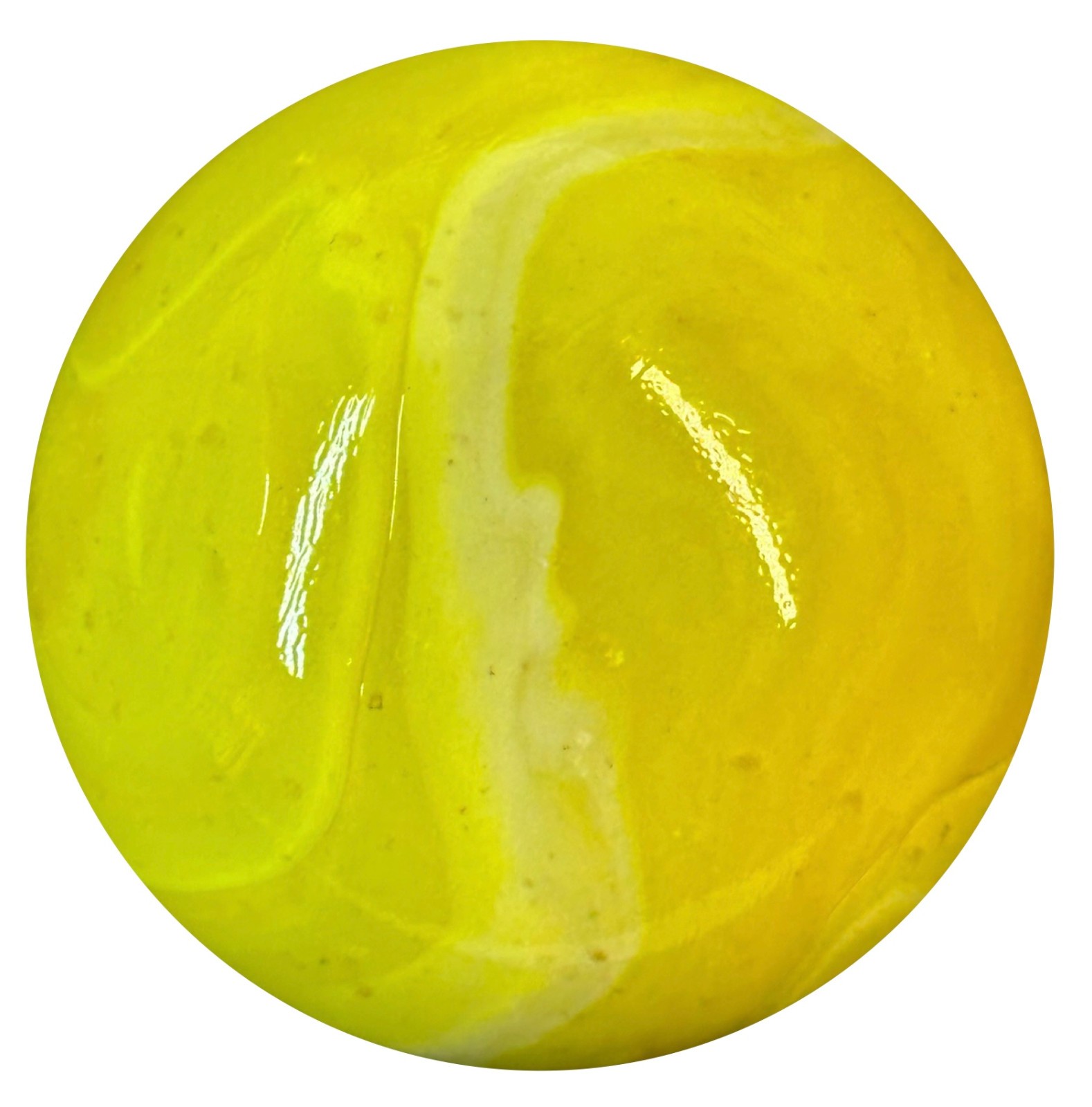 Toe Breaker 50mm (2") LEMON SORBET Yellow Swirl Marbles glass Toebreaker HUGE