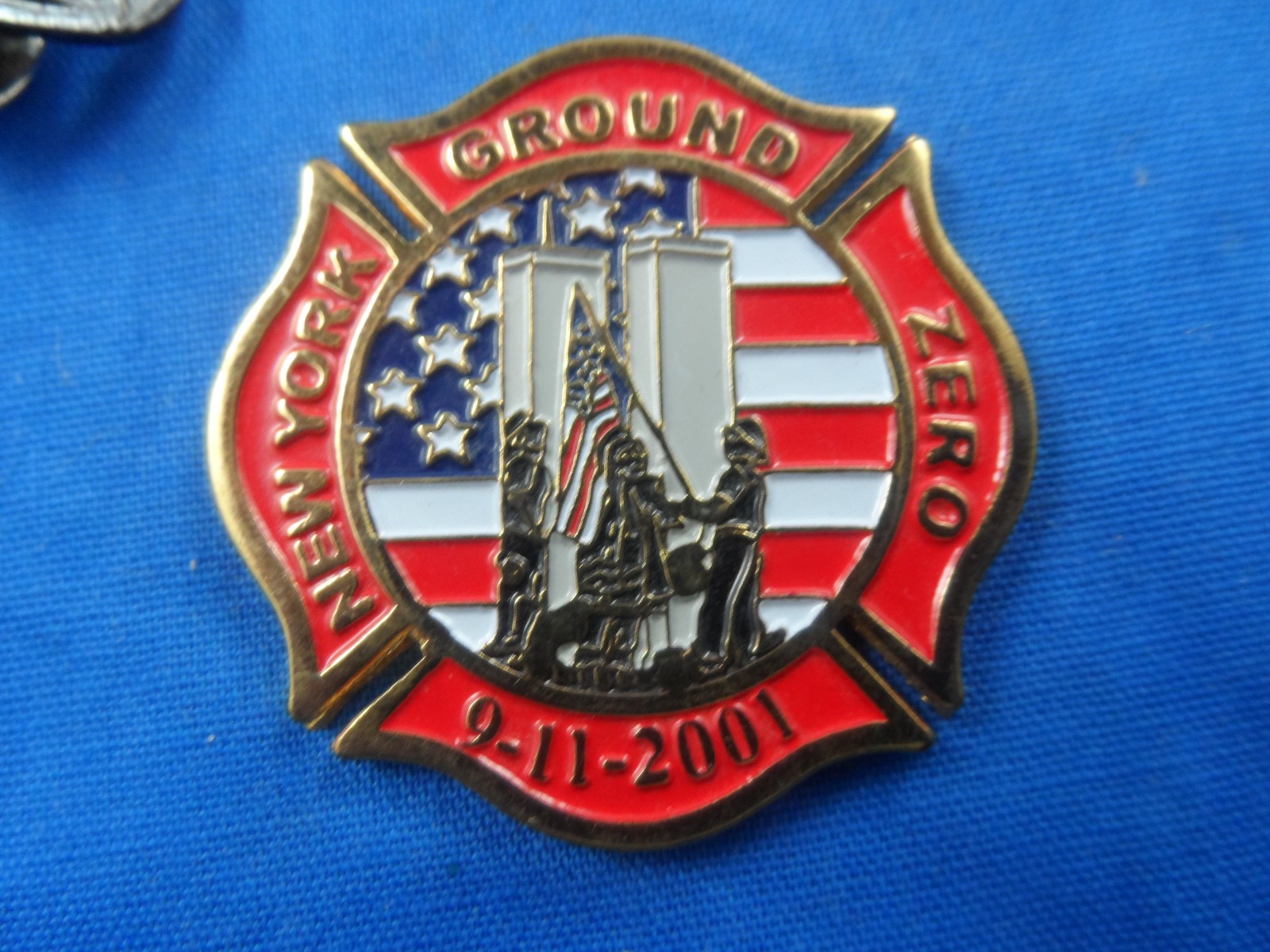 New York NYPD Police 9-11 2001 Lapel Hat Pin Metal Emblem Lot of 4, Detective