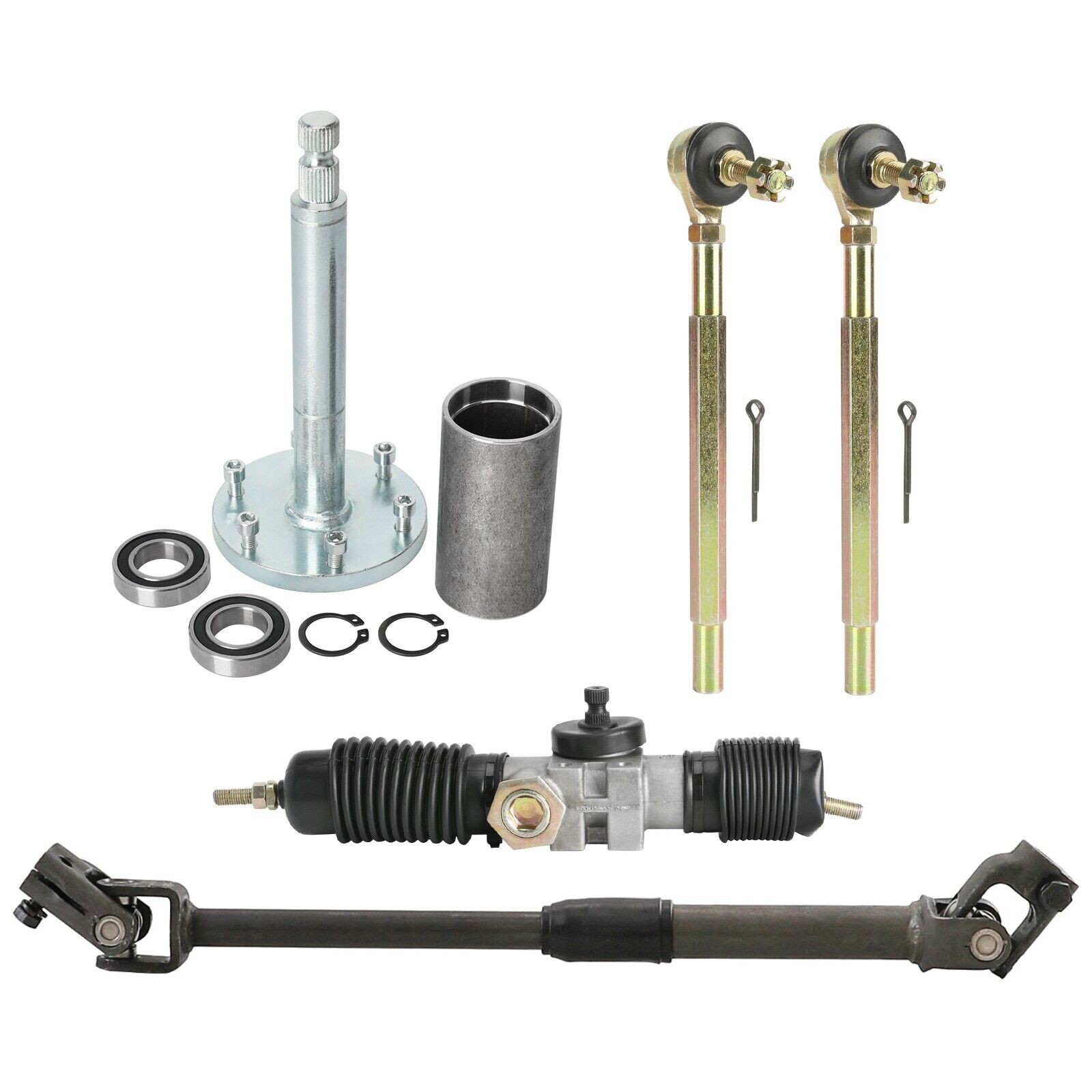 Complete Steering Rack & Pinion Assembly Tie Rod Ends For Go Kart Go Cart ATV