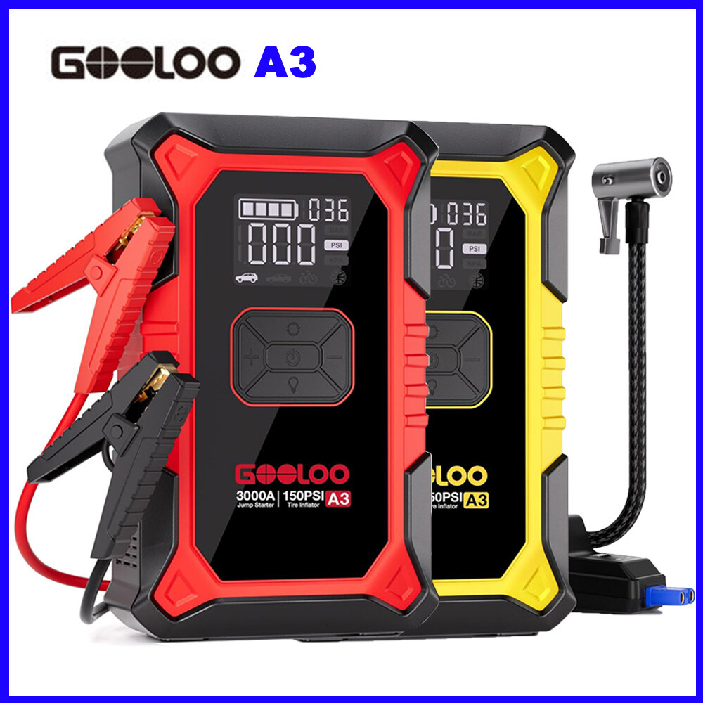GOOLOO A3 Jump Starter with Air Compressor 3000A Portable Car Battery Booster US
