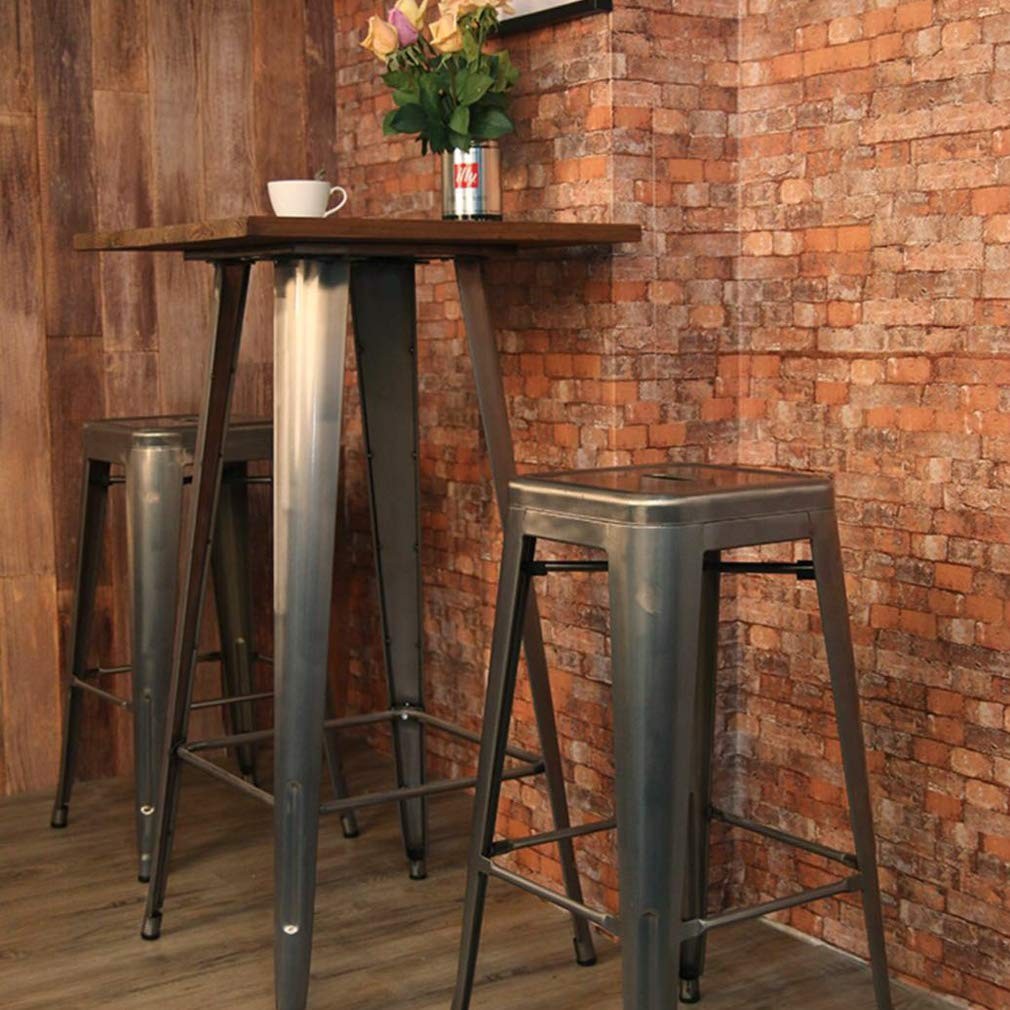 FDW 30 Inches Bar Stools Set of 4 Bar Stools Counter Height Metal Stool Patio St