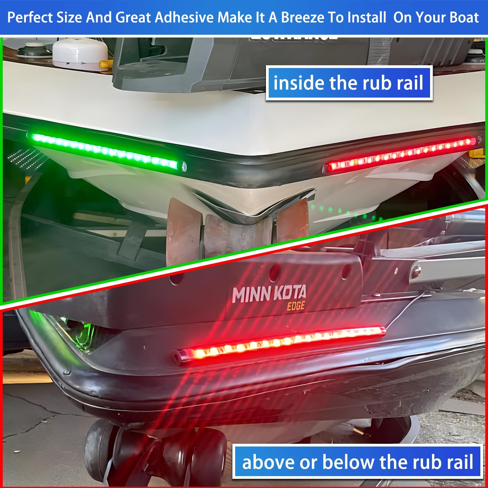 LED Navigation Light, Red and Green Marine Lights for Boats, Bow Lights