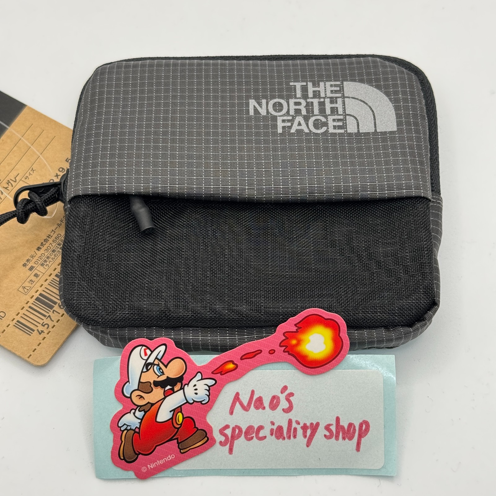 THE NORTH FACE Hazy Wallet NM82460-GG Graphite Gray Mini Zip Coin & Card Nylon