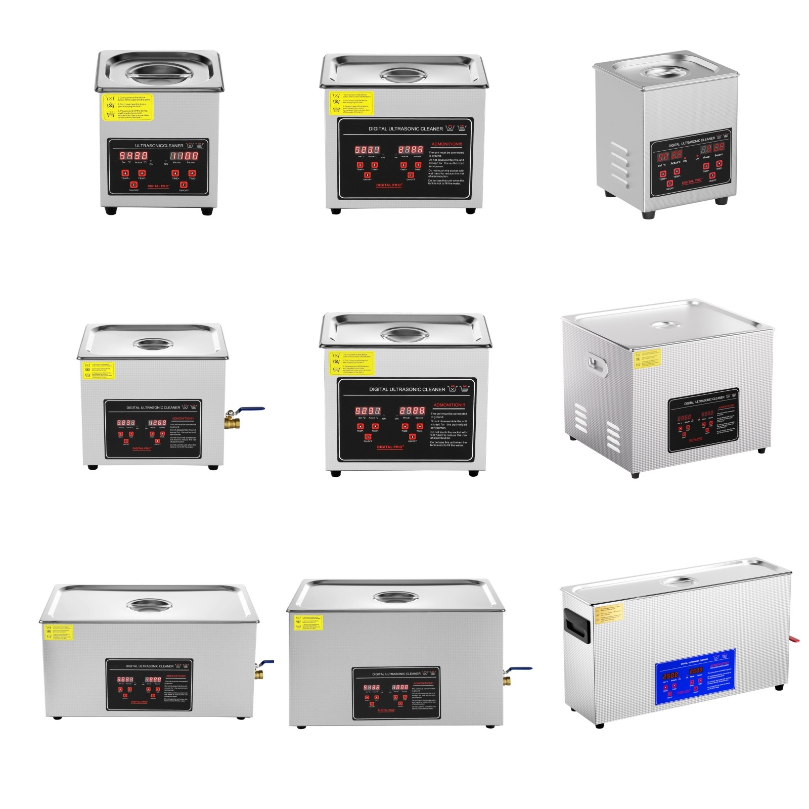 Ultrasonic Cleaner with Timer Heating Machine Digital Sonic Cleaner SUS304