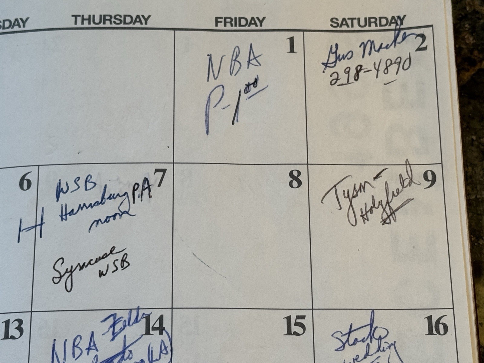 Bill Walton Personally Owned & Signed 1995-1996 NBA Sports Monthly Planner NBC