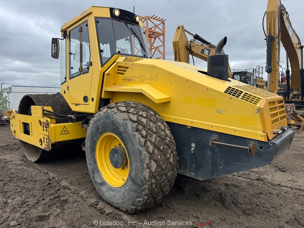 2012 Bomag BW211D-40 84" Smooth Single Drum Roller Vibratory Compactor bidadoo