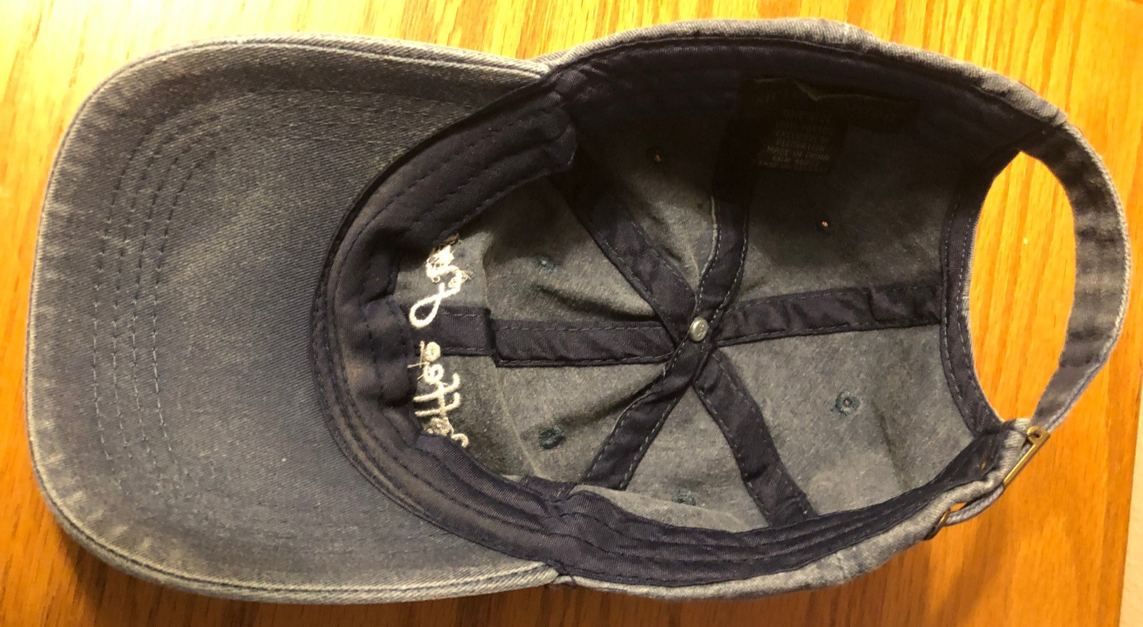 Steve Madden "Coffee First" Washed Denim Baseball Cap