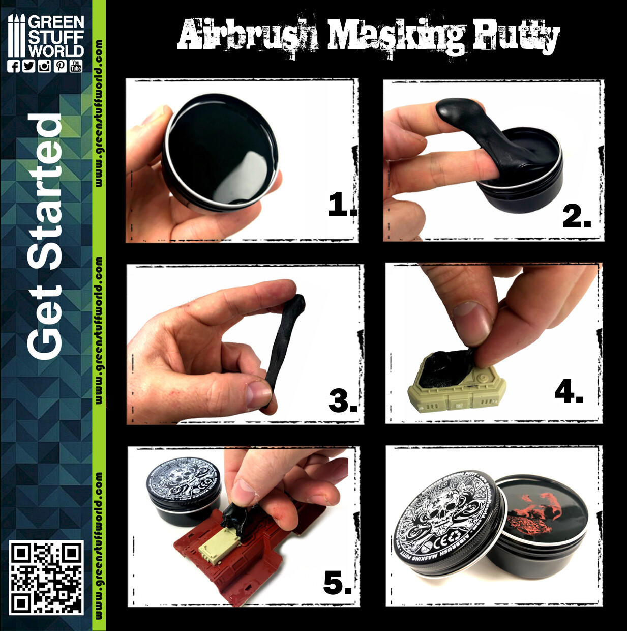 Airbrush Masking Putty - Black Modelling Figures Figurines Painting Miniatures