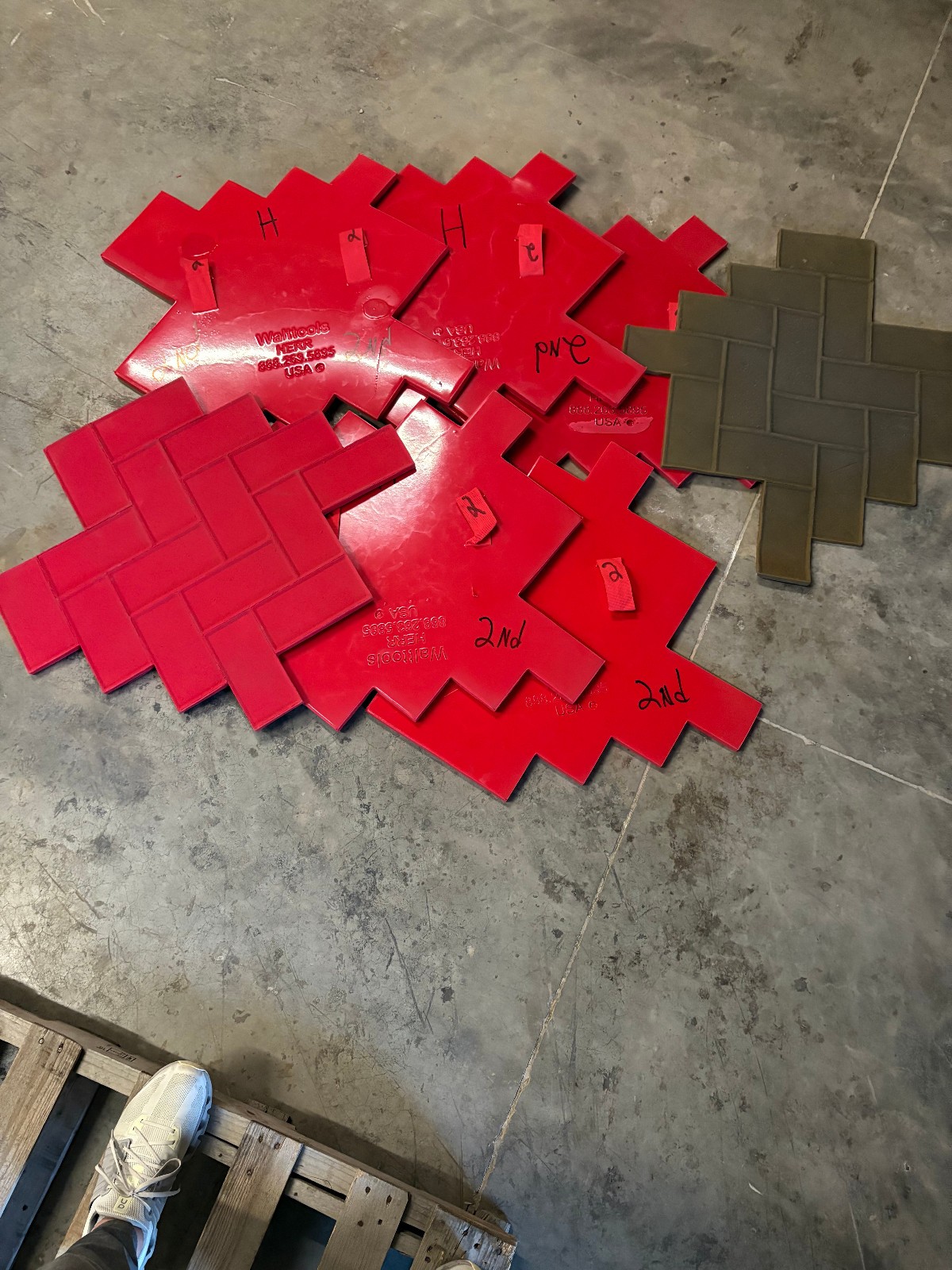 Herringbone Paver | 7 pc. Decorative Stamp Set by Walttools (Seconds)