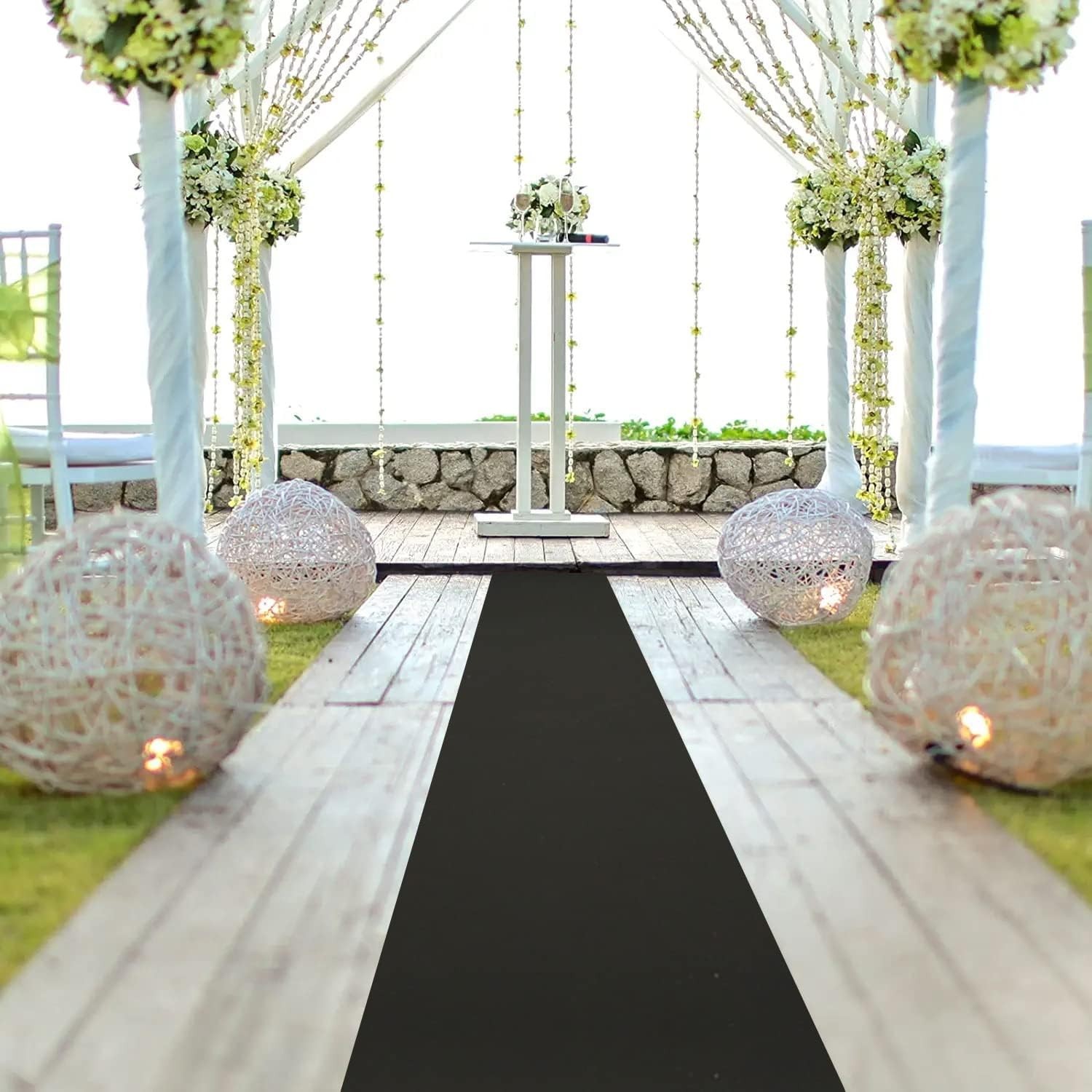 Aisle Runners Wedding Accessories Black Aisle Runner Carpet Rugs for Step and Re
