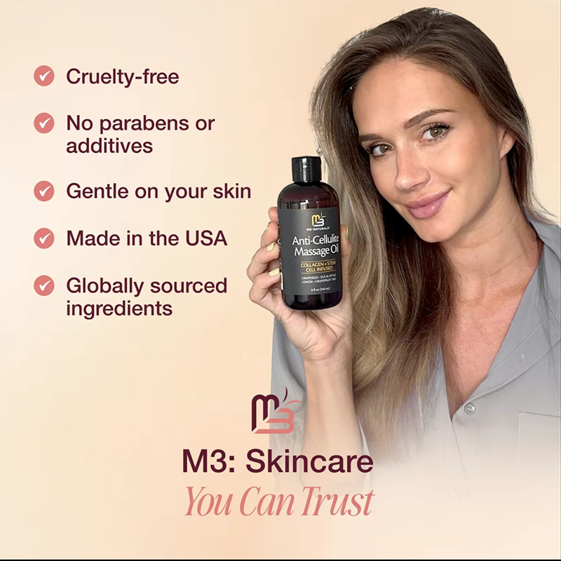 Anti-Cellulite Massage Oil Infused with Collagen & Stem Cells - Skin Tightening