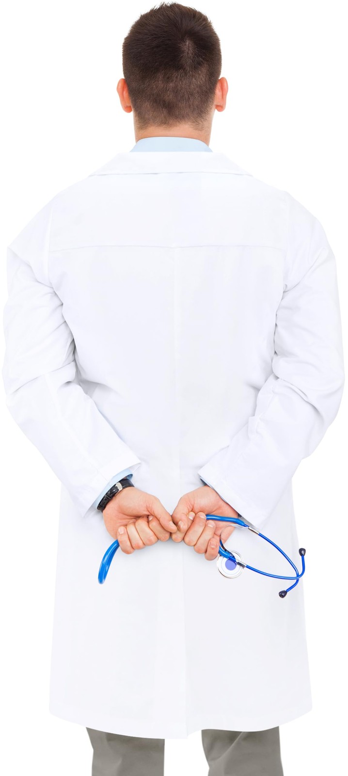 Professional Lab Coat for Men Long Sleeve Poly Cotton Medical Coat 1 Pack, Me...