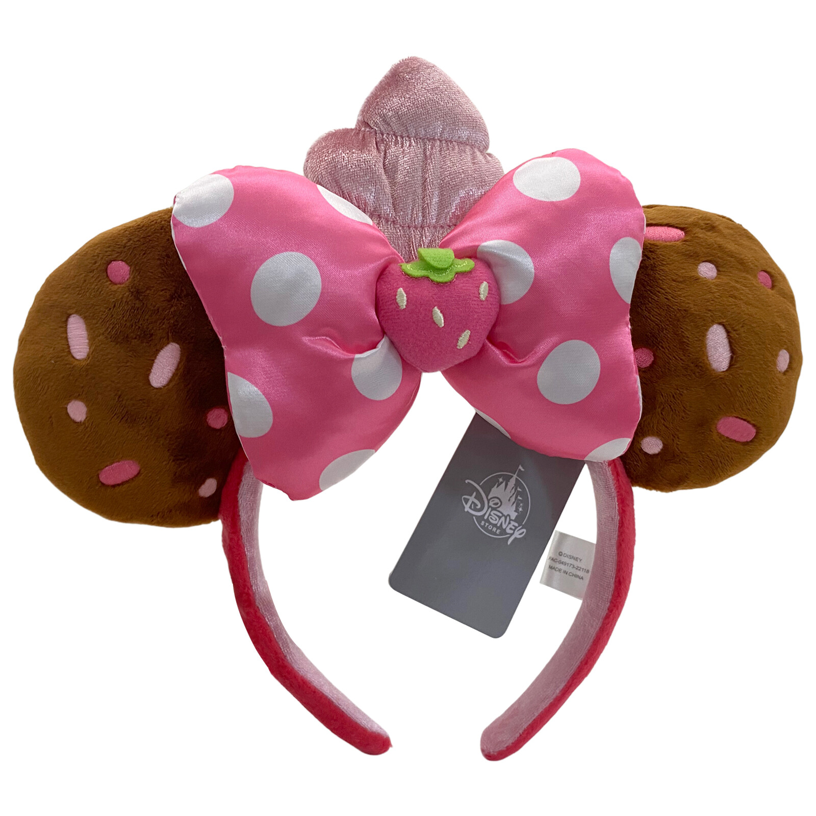 Disney Parks Strawberry Cupcake Munchlings Minnie Mouse Ears Disneyland Headband