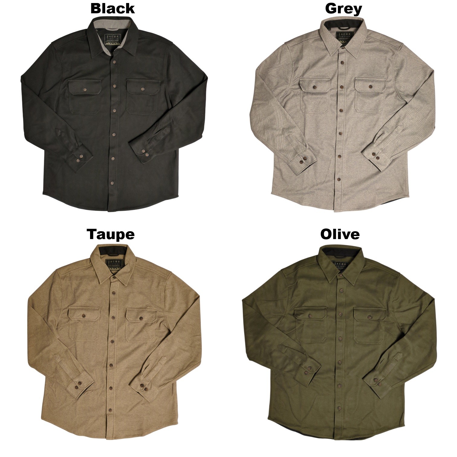 JACHS Men's Midweight Relaxed Fit Long Sleeve Button-Up Overshirt