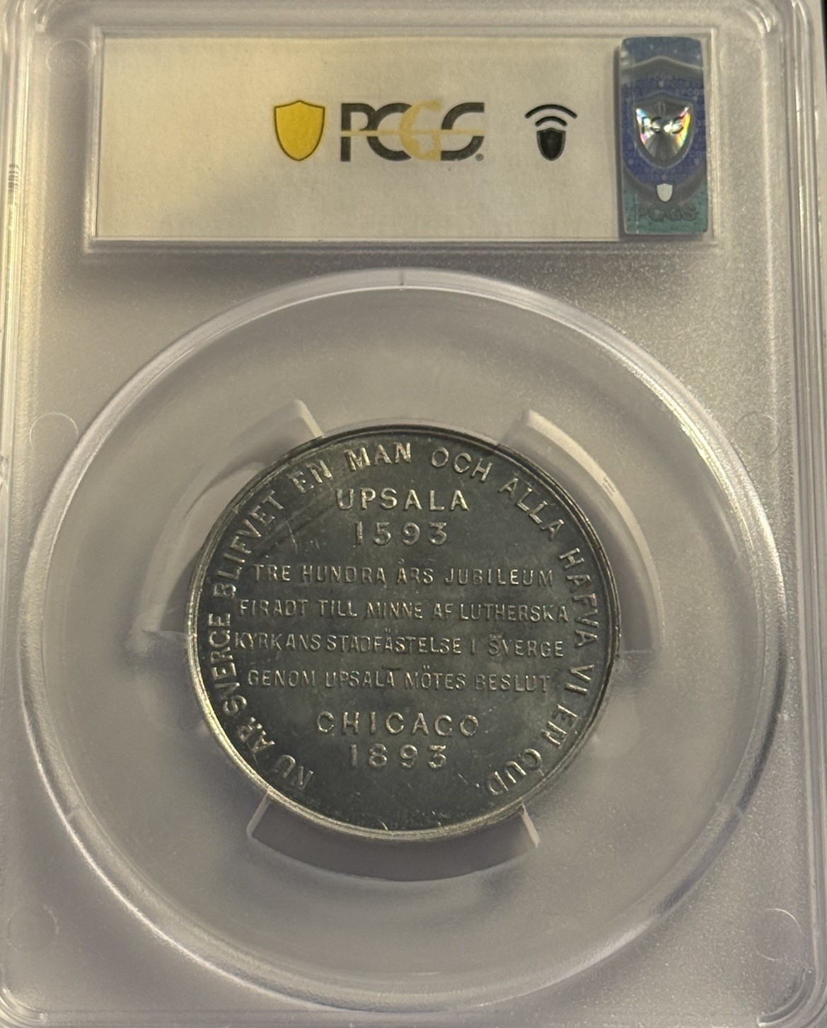 1893-Chicago Columbian Expo-Sweden Jubilee Medal-PCGS MS 63-TOP POP-Rare