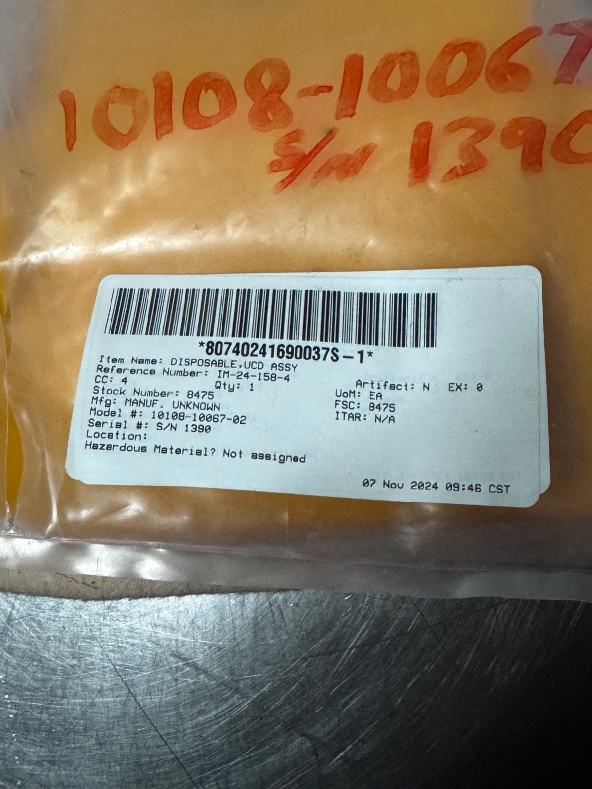 NASA/BOEING Astronaut EVA Disposable UCD Assy