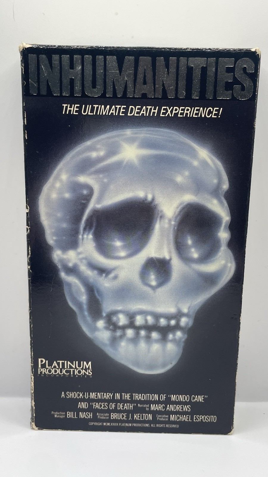 INHUMANITIES VHS The Ultimate Death Experience Slipcover Rare Live Footage Gore