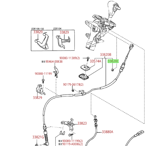 2 Set OEM Genuine Toyota 04-10 Sienna Shifter Cable Bush Bushing 33835-08010