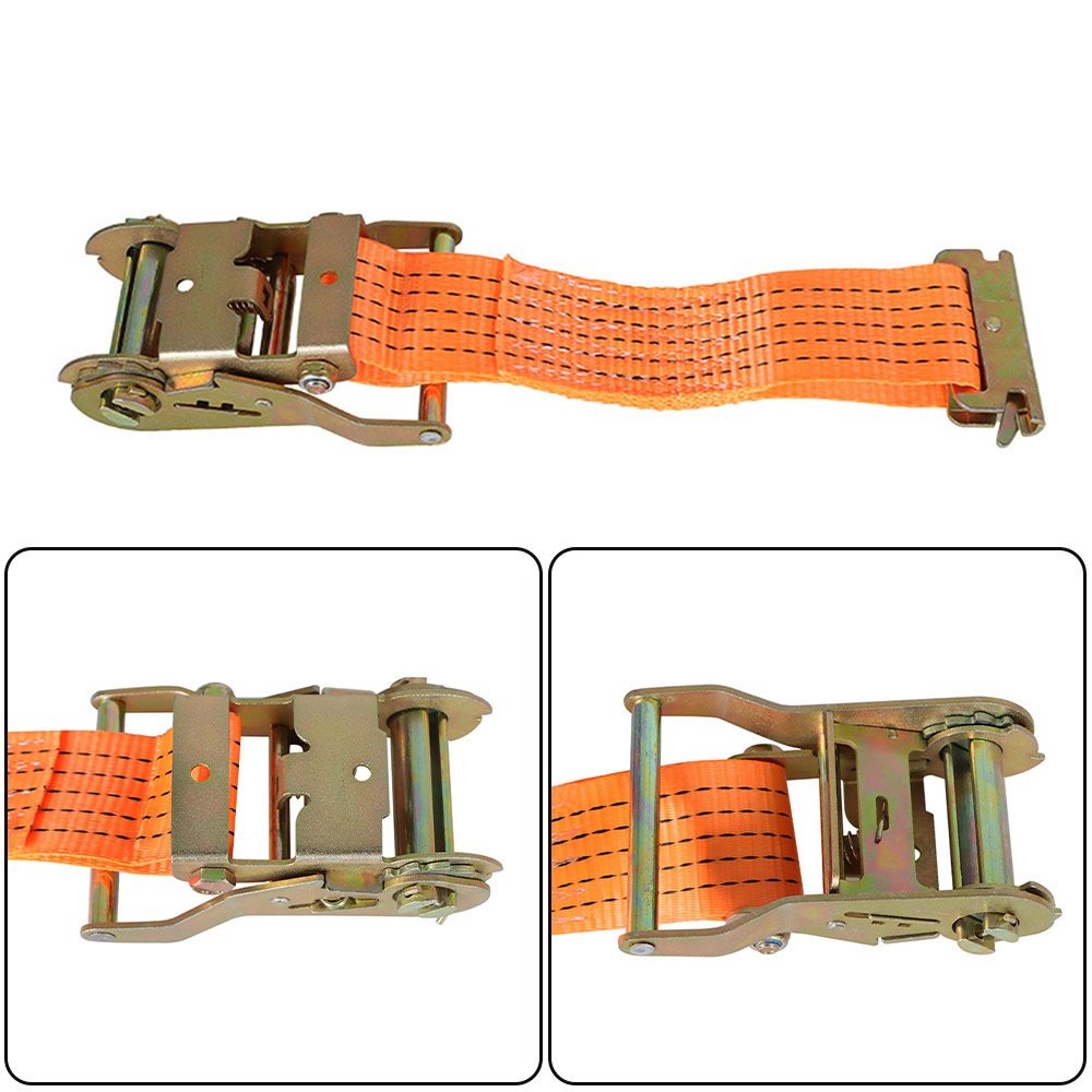 4 Pack 2"×20' E-Track Ratchet Tie Straps Trailer Orange 4400lbs Tie Down Straps