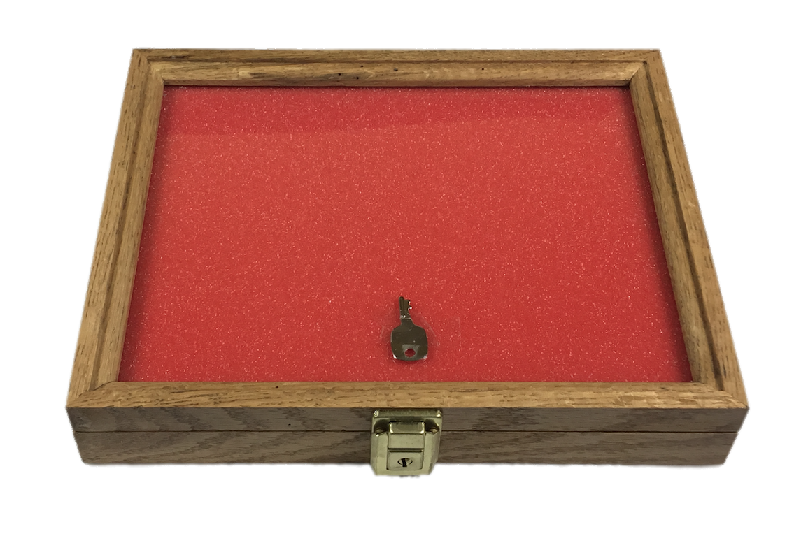 Oak Wood Display Case 9 x 12 x 2 for Arrowheads Knives Collectibles Coins