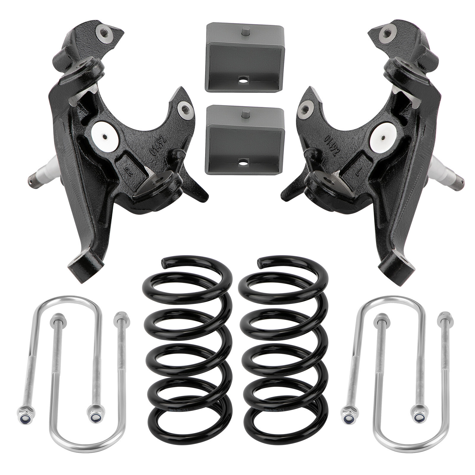 5" / 4" Drop Lowering Kit w/ Spindles & Springs For Chevy S10 2WD V6 1982-2004