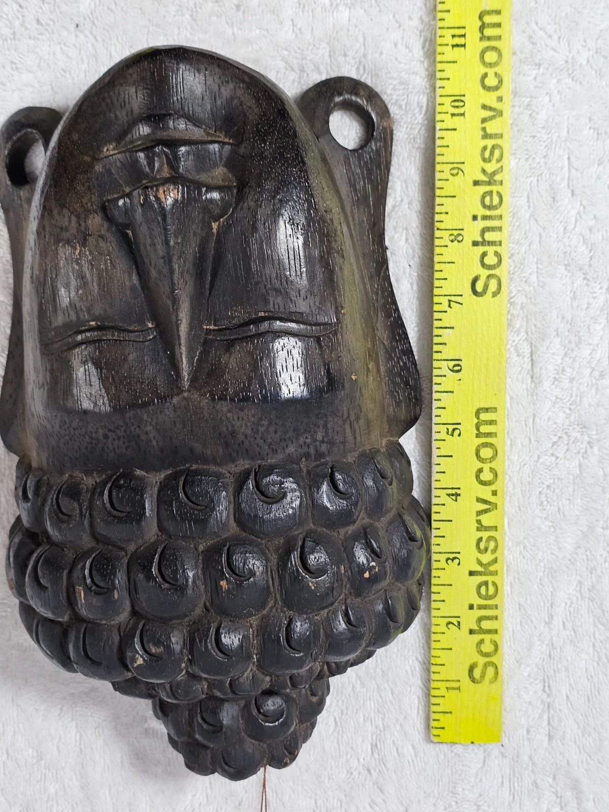 VTG Indonesian Hand Carved Wooden Buddha Head Wall Mask 11" Tribal Art Decor