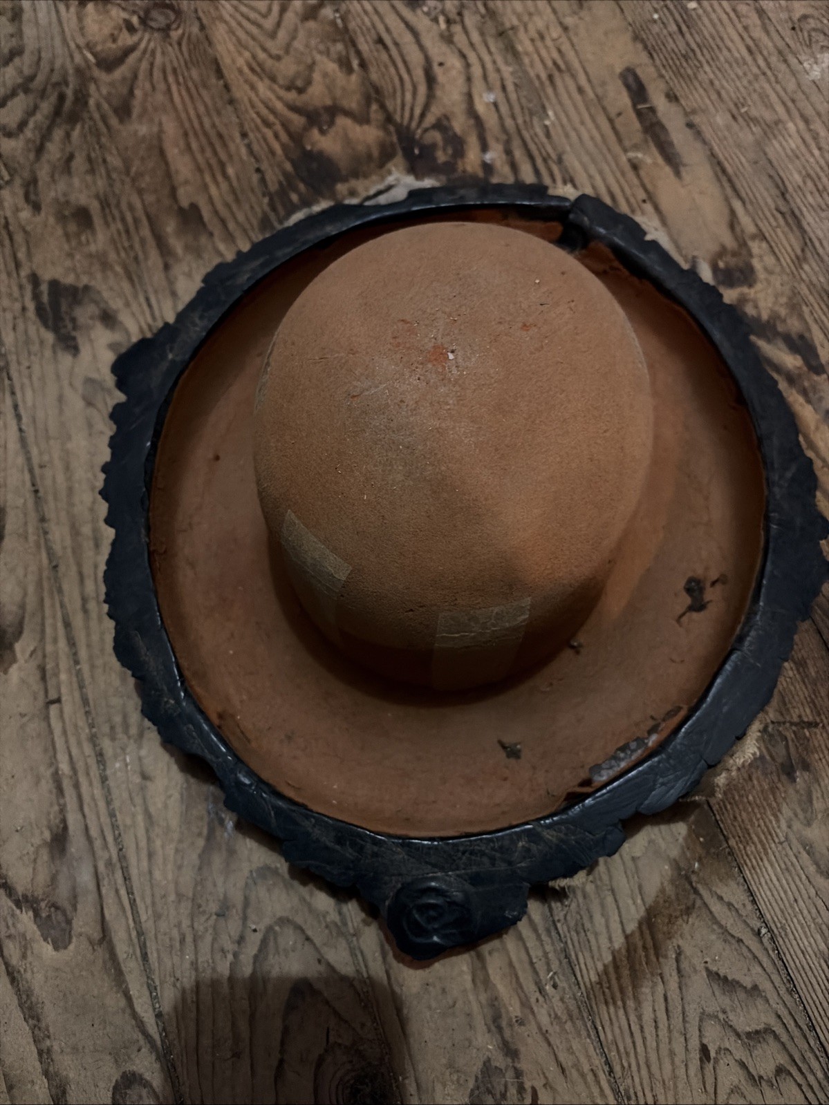 Rare Hard Rubber Top Hat Block Mold Insert Millinery Vintage Form