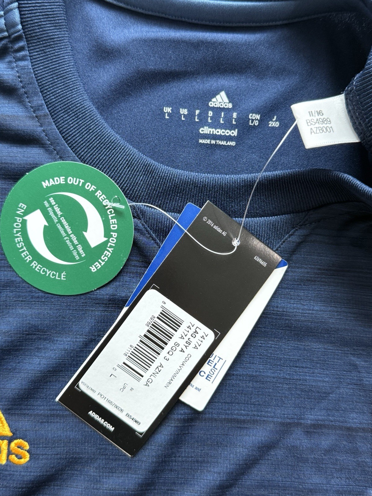 2018 LA Galaxy Away #9 Ibrahimovic Large adidas Soccer Legend Zlatan MLS kit